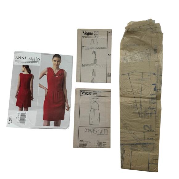 VOGUE Anne Klein Twist Front Pleated Dress Pattern V1327 Size E5 Uncut Career - Picture 5 of 5